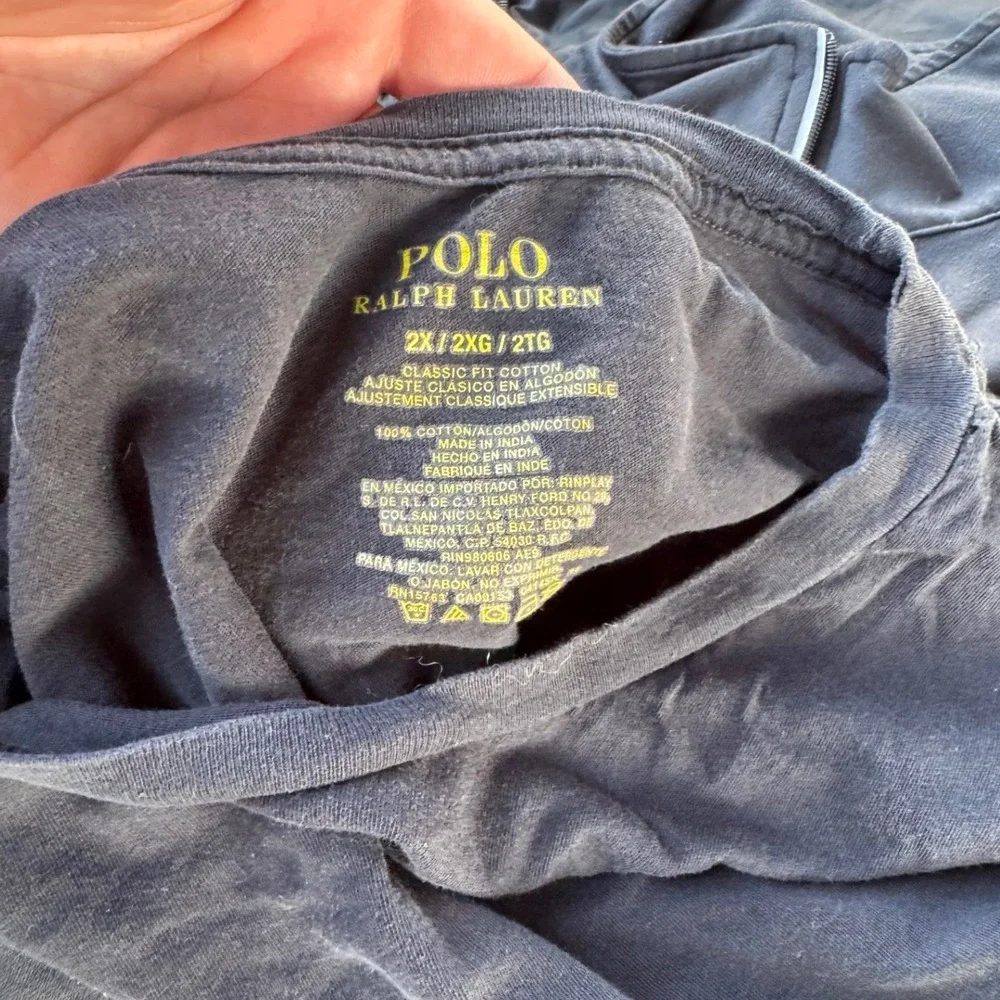 Polo Ralph Lauren Mens 2XL Classic Fit Cotton T-Shirt Black Red Pony Logo
